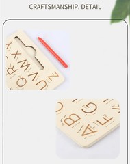 Children Writing Practice Wooden Alphabet Board Alphanumeric Handwritten