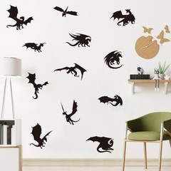 Large Dragon Wall Decals for Kids Peel and Stick Vinyl Dragon Wall Stickers D…
