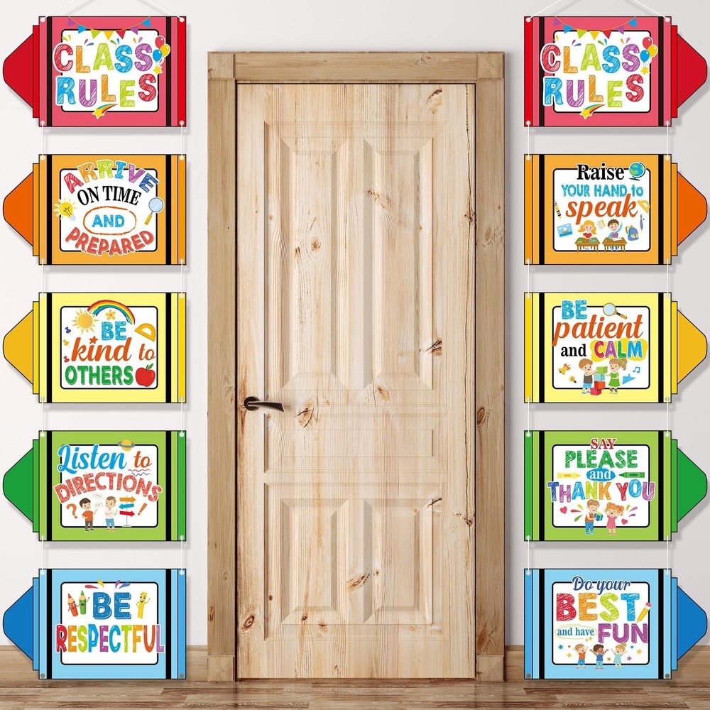 Pajean 10 Pieces Classroom Rules Posters Back to School Classroom Bulletin Bo…