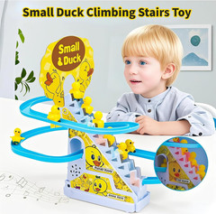 Small Duck Climbing Stairs Toy,Electric Duck Roller Coaster Toy Set,With LED Fla