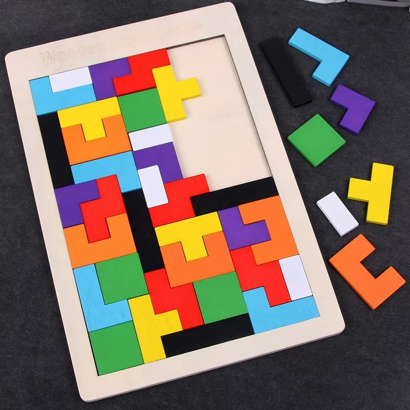 Wooden Tangram Puzzle Blocks Educational Shape Matching Toy for Kids