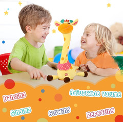 Talking Dancing Giraffe Toy – Repeats What You Say Lights Baby Toy | Singing Mus