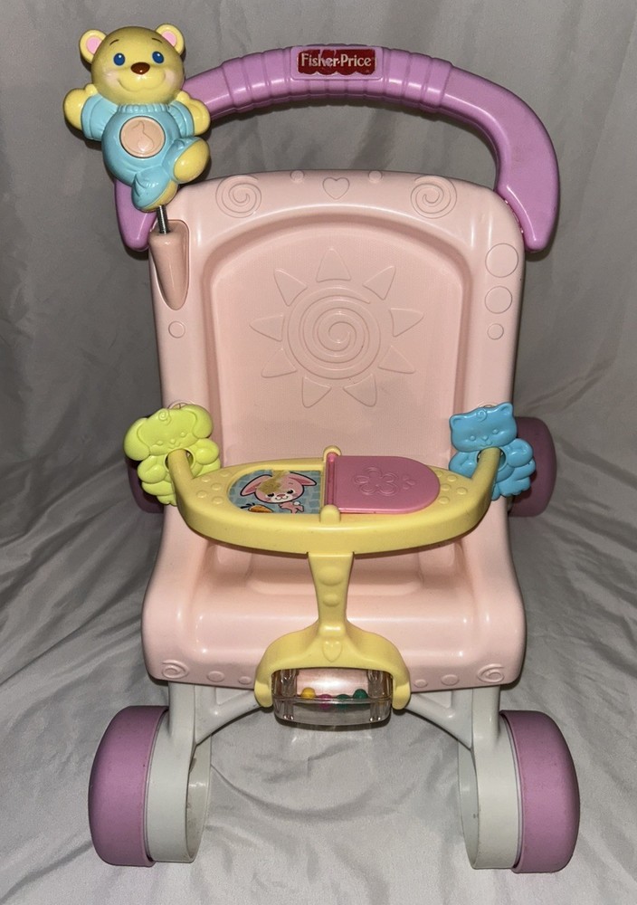 Fisher-Price Brilliant Basics Stroll Along Musical Doll Stroller Walker Push Toy