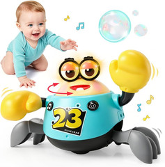 Tummy Time Toys, Crawling Crab Baby Toy, Smart Sensing, Adjustable Music & Volum
