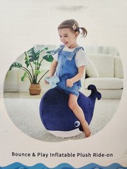 iPlay, iLearn Bouncy Pals Hopping Animal – Bouncy Blue Whale – Pump Included!