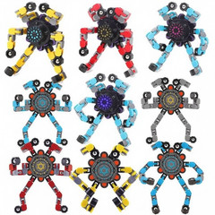 8 Pack Deformable Fidget Robot Toys Fingertip Spinner Stress Relief Kids Gift
