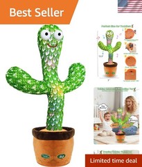 Interactive Baby Toys Dancing Talking Cactus Toy, Singing Musical & Record Re…