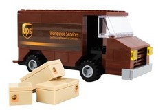 Daron UPS Package Car Construction Toy Over 100 Building Blocks for Kids