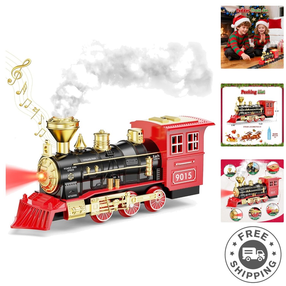 Fun & Safe Train Toy Engine with Lights and Odorless Smoke – For Children 3 to 7
