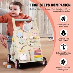 Wooden Baby Walker, Baby Push Walker, Push Walker Toys for Babies Learning to…