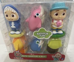 CoComelon Bath Squirter Toys, 6 Pieces – Toddlers & Kids – Ages 18 Months+