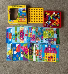 Button Art Toy Color Matching Pegboard Activity for Kids
