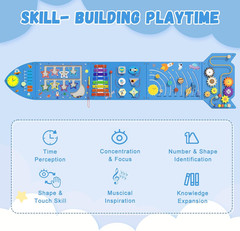 Rocket Activity Wall Busy Board Panels – Sensory Wall Panel for Kids, Montessori
