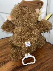 1999 Kids II Musical Monkey with Banana Plush Pull String *Works