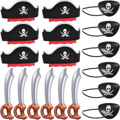Pirate Costume Kit 18pc Adjustable Kids Adults Halloween Birthday Party Supplies