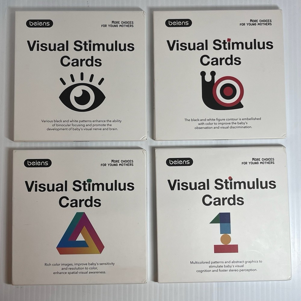Visual Stimulus Flash Cards – Beiens 4 Sets Baby’s Brain Development