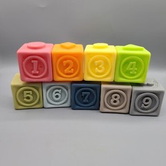 Soft Stacking Blocks Baby Sensory Toys Numbers Shapes Stacking Lot Of 9
