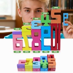 Wooden Number Building Blocks, 20Pcs Numbers, 1-10 Building Blocks, Wooden Bl…