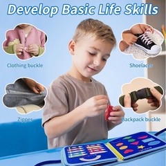 Busy Board for Toddlers 1-4, Montessori Sensory Activity Board with Fine Moto…