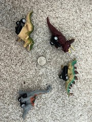 Set of 4 Dinosaur Toy Pull Back Car Toy