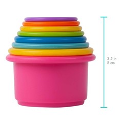 Stack & Count Stacking Cups – Colorful Baby Stacking Water Toys Set – Stackab…