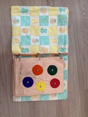 VINTAGE HANDMADE FABRIC HOW TO TEACHING BABY BOOK HOOKS ZIPPER SNAP BUTTONS 1988