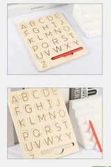 Children Writing Practice Wooden Alphabet Board Alphanumeric Handwritten