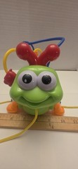 Megcos BABY KIDS Toy Pull Behind Caterpillar Sound Lights TESTED & WORKS EUC