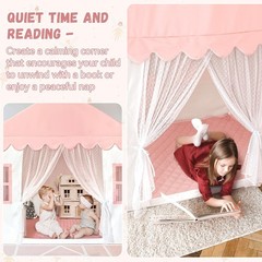 Kids Play Tent with Mat, Princess Castle Playhouse Play Tent for Kids Indoor,…