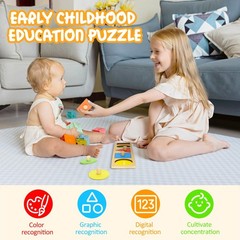 Jumbo Knob Wooden Shape Puzzles for Toddlers | Montessori Sorting Toys