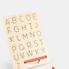 Children Writing Practice Wooden Alphabet Board Alphanumeric Handwritten