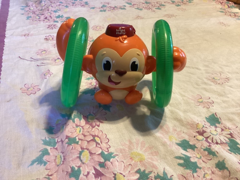 Bright Starts Light Up Roll Glow Monkey Developmental play Learn Toy Tested