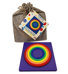 Toddlers CIRCLE Nesting Puzzle Sort Size Color Fine Motor Learning 2+ yrs