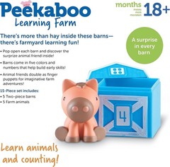 Durable Peekaboo Learning Farm: Fun Puppet Play for Early Learning, 18+