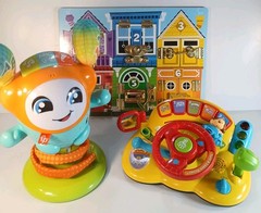 Fisher-Price DJ Bouncin’ Beats , Turn & Learn Driver & Wooden Latch Board