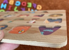 Chuckle and Roar Wood Puzzle Alphabet Learning Toy About 13” X 9”