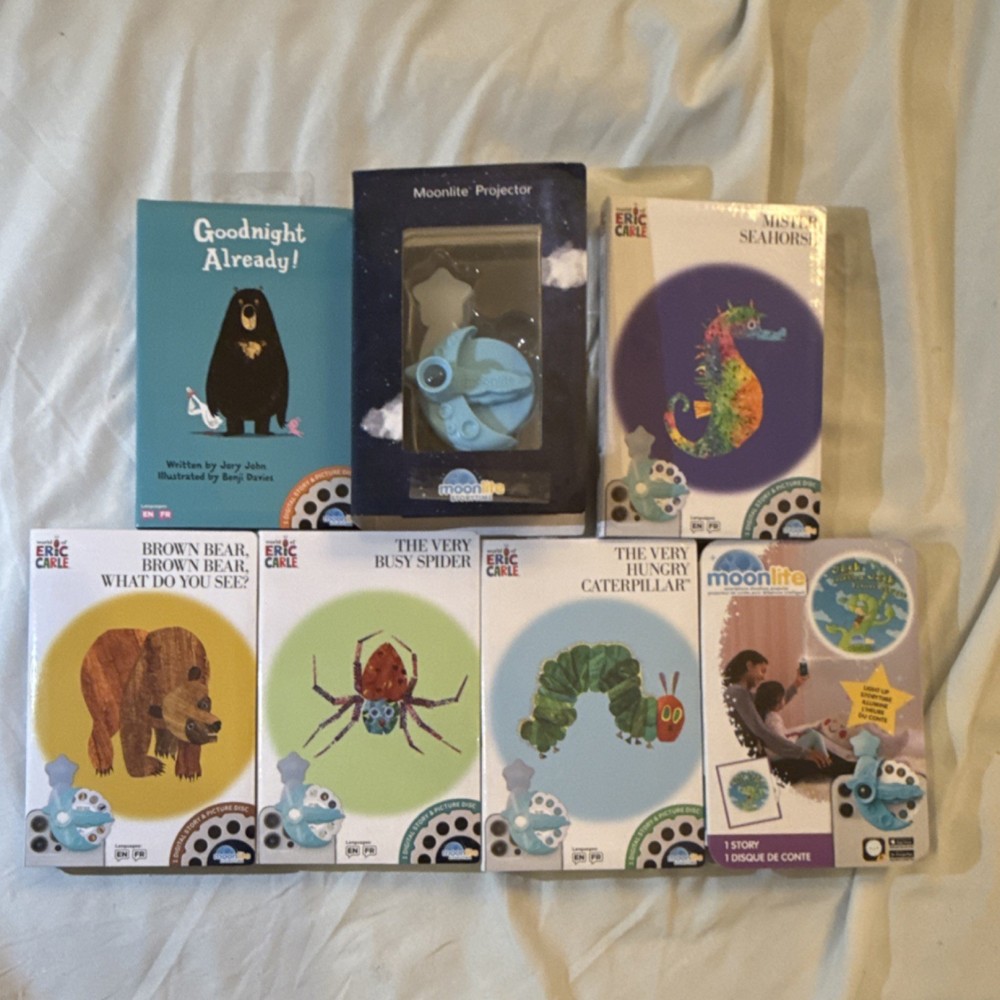 Moonlite Story Projector Set Eric Carle Discs Fairy Tales Unisex with 6 stories
