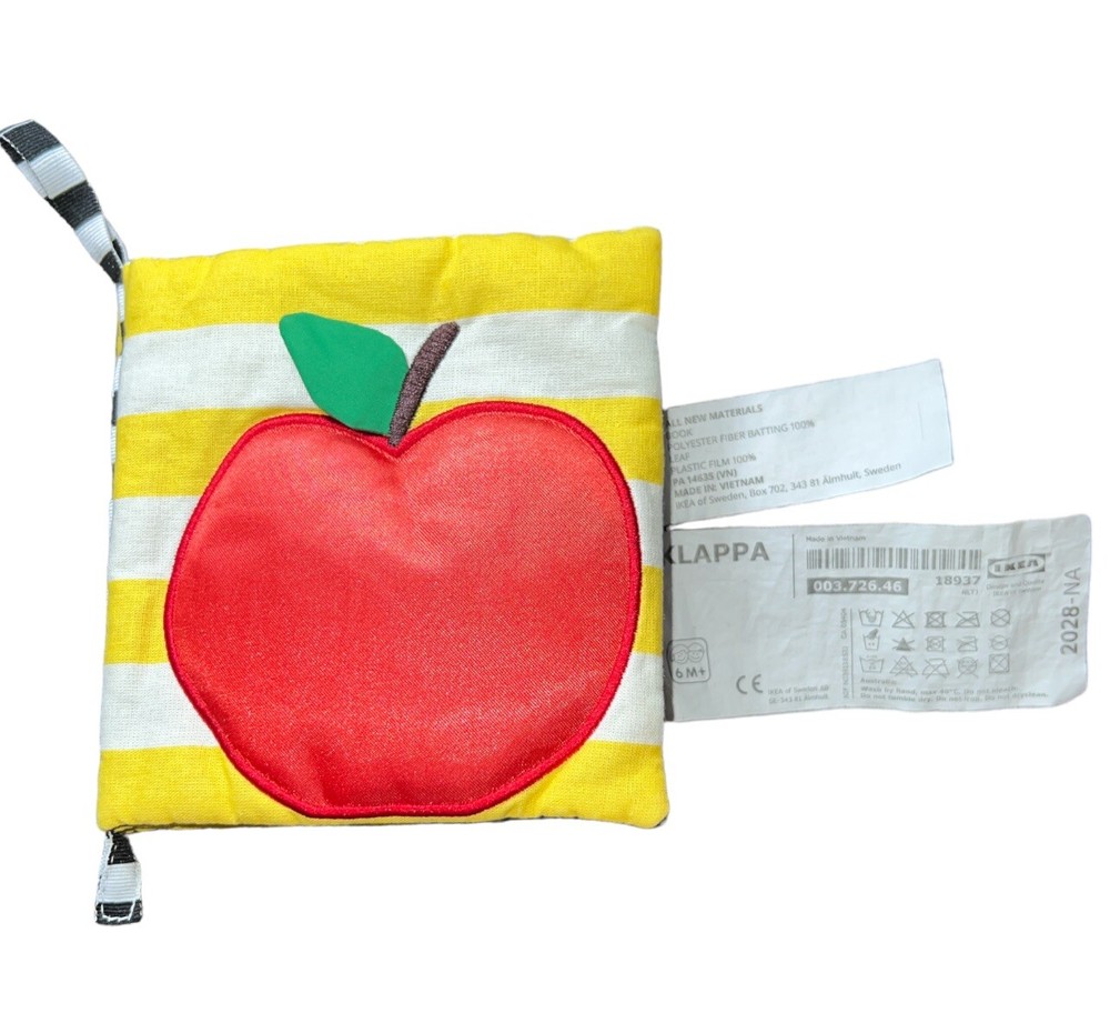 IKEA Klappa Playbook Soft Cloth Book With Fruits Educational Learning Baby Kid