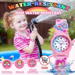 , Cute 3D Cartoon Watches, Waterproof Analog Learning-to-Tell-Time with Soft …