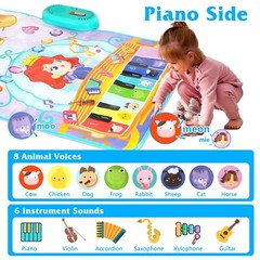 Baby Musical Mat Toy Piano & Drum Set Toddler Educational Learning Toys Gifts