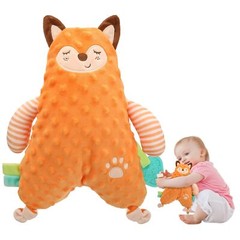 Baby Stuffed Animal Security Blanket with Teething Toy Baby Lovey Snuggle Toy