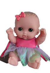 JC TOYs Vinyl Baby doll Pink Bow Green Eyes Fairy Outfit, toy