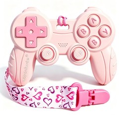 Cool Remote Game Control Teething Toy for Babies 0-6 6-12 Months,Game Pink