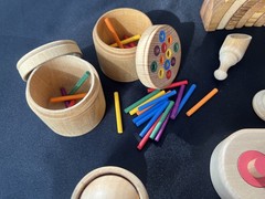 Montessori Wooden Play Lot Toddler Baby Sorting Toys colors 75 pcs puzzle shapes