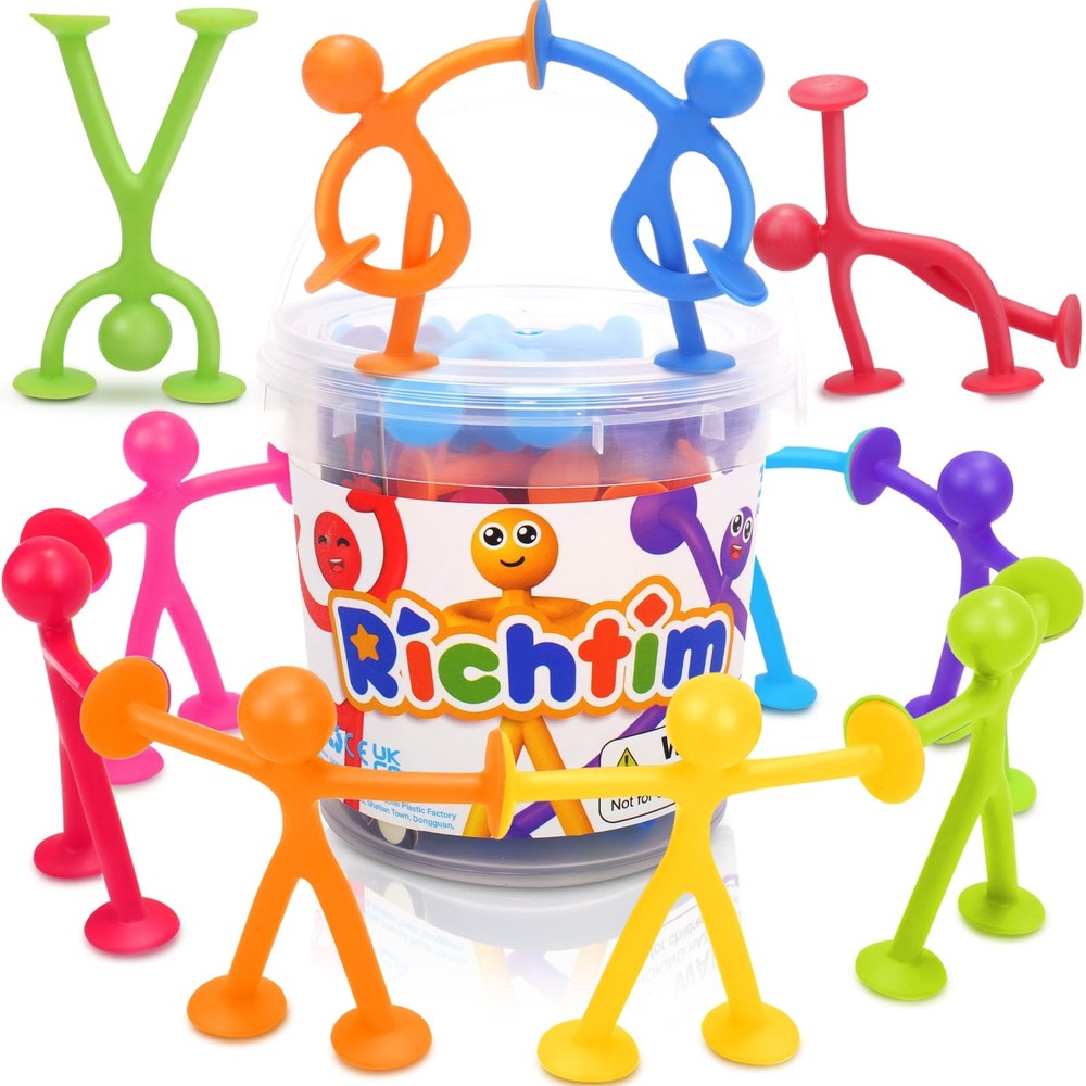 Richtim Kids Humanoid Suction Sensory Toys: 24 Pack Creative Suction Toy No Hole