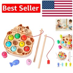 Montessori Magnetic Wooden Fishing Game for Toddlers 1-3 – Non-Toxic Fun
