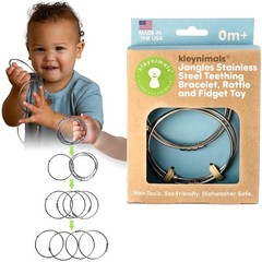 Jangles – Made in USA Stainless Steel Baby Rattle, Teether, Teething Bracelet…