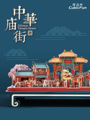3D puzzle paper model DIY toy Chinese temple street dance lion arch hand work