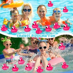 Flamingo Rubber Duckies for Kids, 12PCS Pink Duck Bath Small,