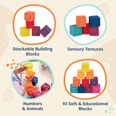 One Two Squeeze Baby Blocks – 10 Non-Toxic Stacking Toys for Ages 6 +